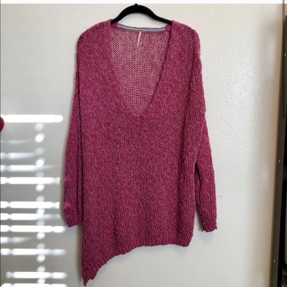 NWOT Free people oversized asymmetrical sweater - Picture 5 of 12
